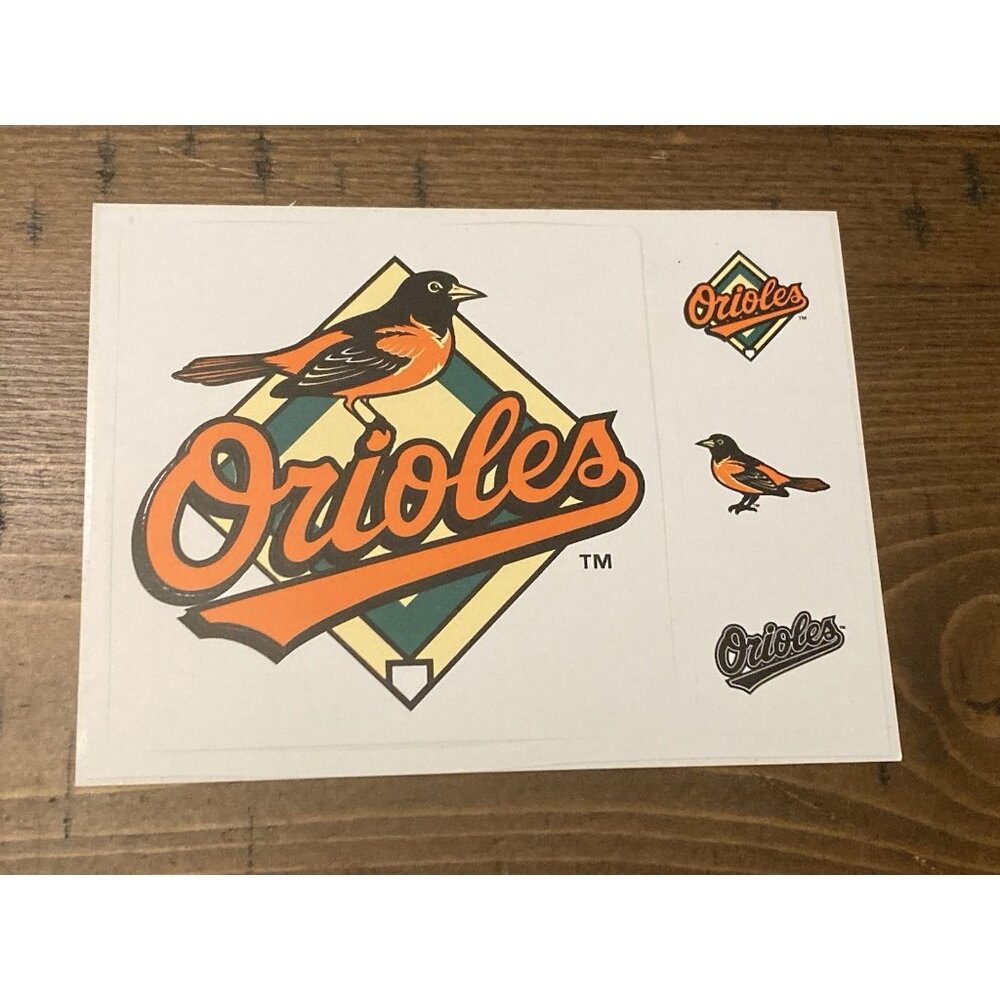 Baltimore Orioles Team Issue Sticker Sheet MLB Baseball Vtg